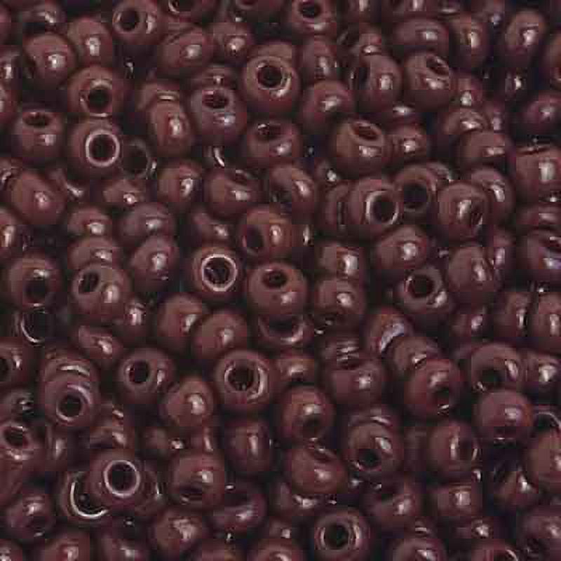 John Bead Czech Glass Seed Beads 8/0 (500g) Opaque Dark Brown Bead