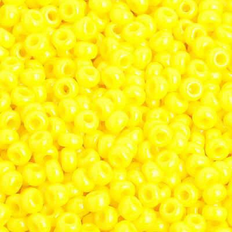 John Bead Czech Glass Seed Beads 8/0 (500g) Opaque Lemon Yellow Bead