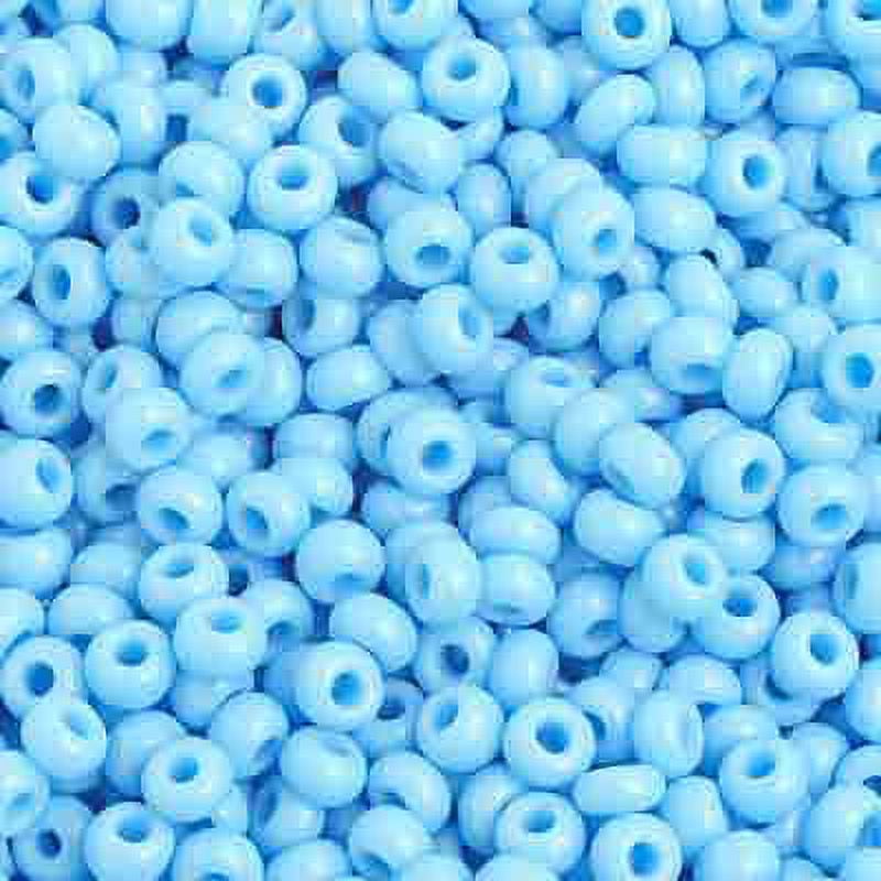 John Bead Czech Glass Seed Beads 8/0 (500g) Opaque Light Blue Bead