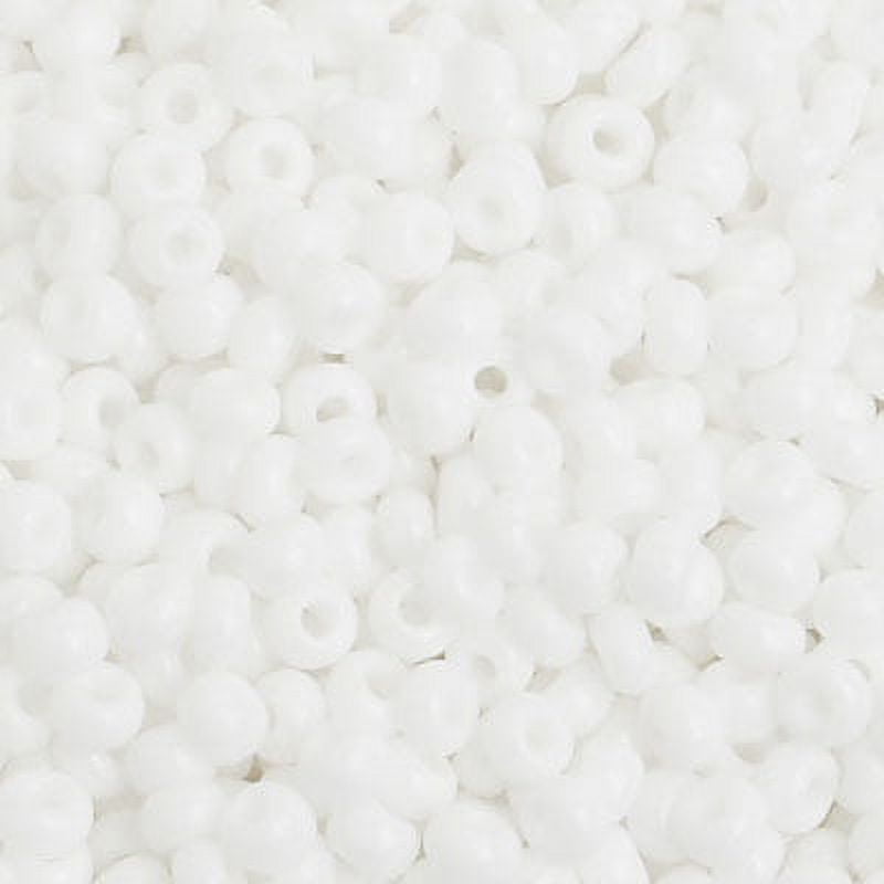 John Bead Czech Glass Seed Beads 8/0 (500g) Opaque White Bead