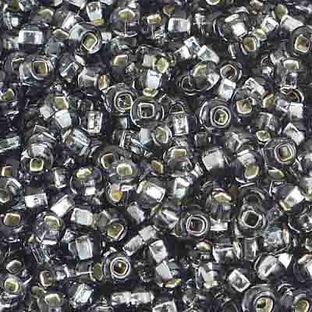 John Bead Czech Glass Seed Beads 8/0 (500g) Silver Lined Grey Bead