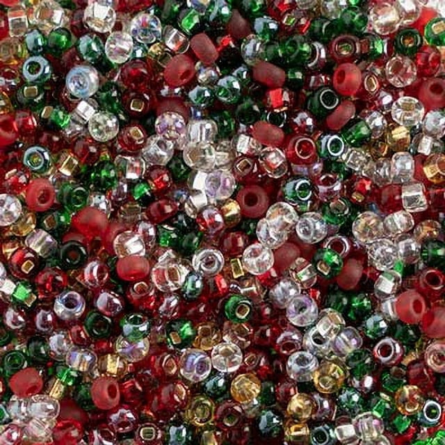 John Bead Czech Glass Seed Beads 8/0 (500g) Silver Lined Matte Transparent Iris Multicolored Bead