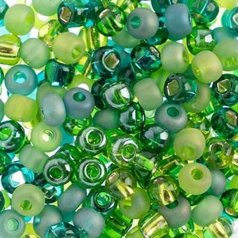 John Bead Czech Pony Beads 2/0 Green Mix Bead for Jewelry Making Crafts, 500g