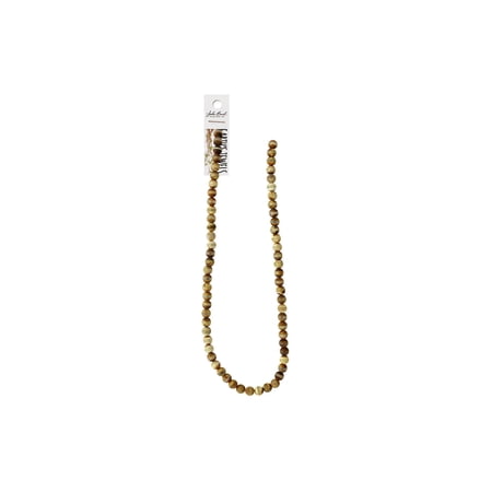 John Bead EJ SP 16" 6mm Tibetan Dzi Rnd Fr Str Brn