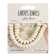 John Bead Earth s Jewels White Magnesite Beads - Donut Rondelle, Pkg of 41, 5 mm x 8 mm
