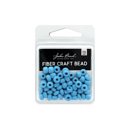 John Bead Fiber Craft Bead 7.5mm 18g Op Turq Blue