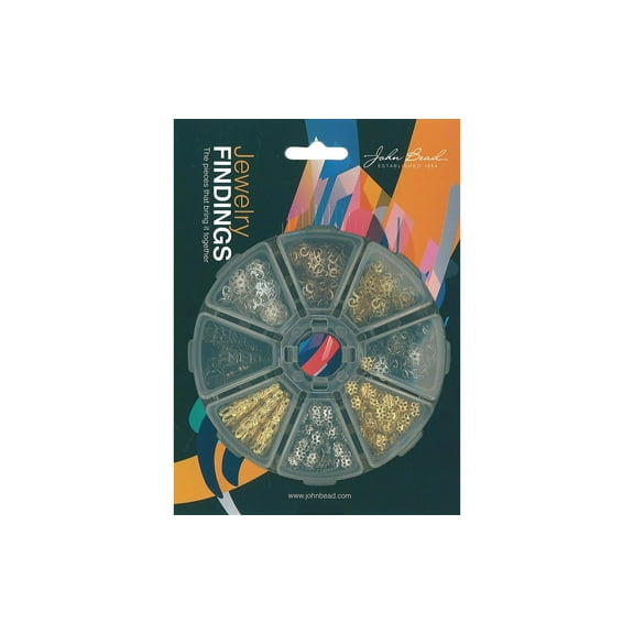 John Bead Finding Astd Rnd 8 Slot Bead Caps 1020pc