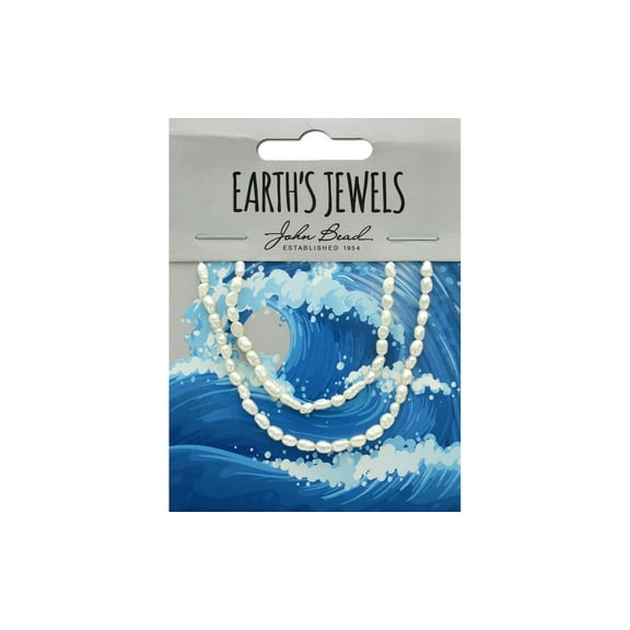 John Bead Freshwater Pearls Rice 2-3mm Wht