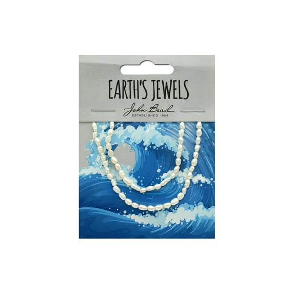 John Bead Freshwater Pearls Rice 2-3mm Wht