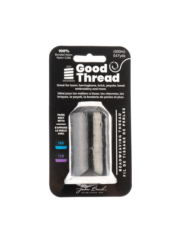 Good Nylon Beading Thread, 500m (547yd) Spool, Black Bonded Nylon Thread for Jewelry Making, Beadwork and Sewing