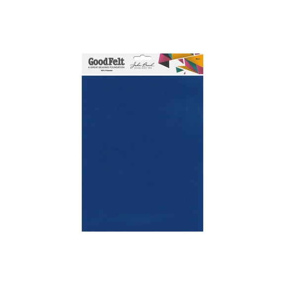 John Bead GoodFelt Beading Foundation - Blue, 4 Sheets, 8-1/2" x 11"
