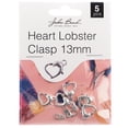 thumbnail image 1 of John Bead Heart Lobster Clasp 13mm 5/Pkg-Silver, 1 of 2
