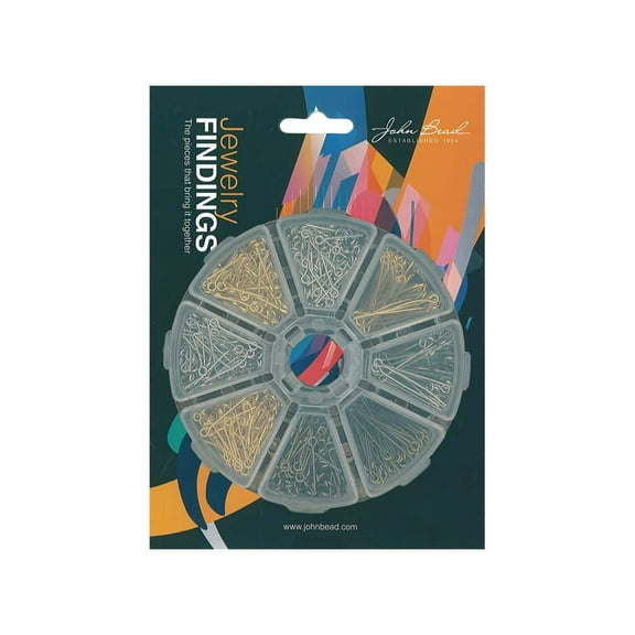 John Bead Jewelry Finding Set - Eye Pins, Assorted Colors, Package of 1000