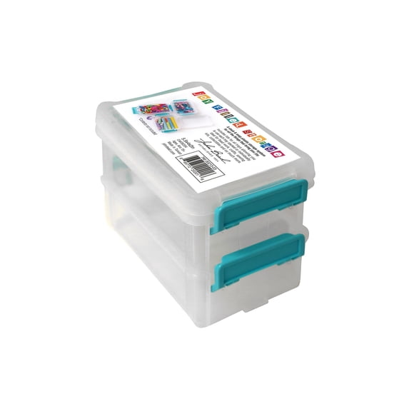 John Bead Stack and Snap Craft Storage Containers - 2 Layers, 2"H x 4"W x 5-1/2"L