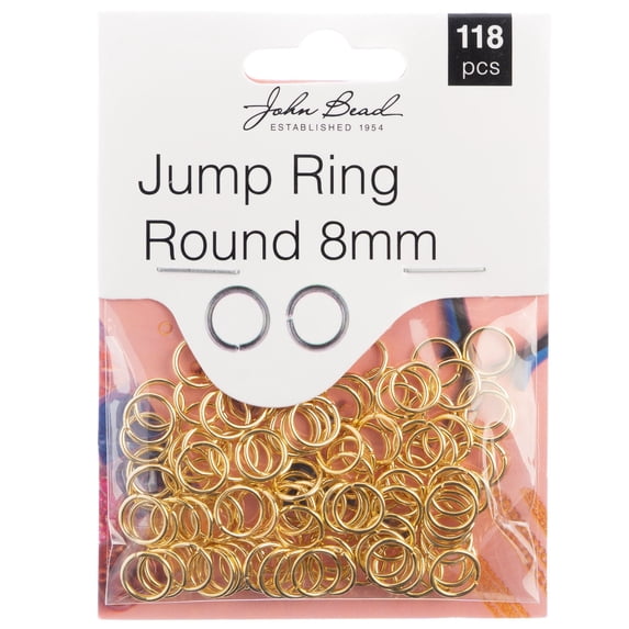John Bead Jump Ring Round 8mm 118/Pkg-Gold
