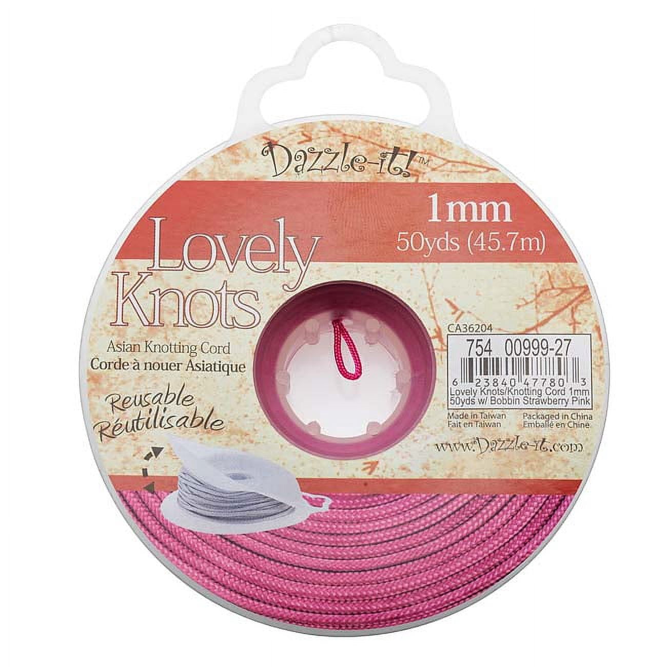 John Bead Lovely Knots 50yds 1mm Strawberry Pink Chinese Knotting Cord ...