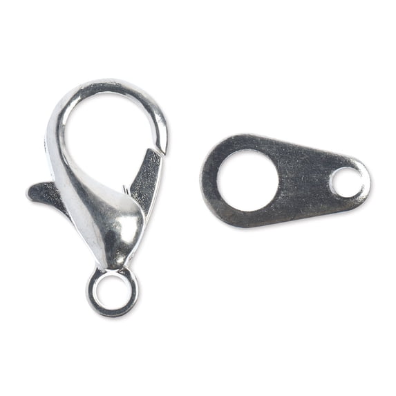 John Bead Must Have Findings Lobster Clasps - Pkg of 10, Silver, 12 mm