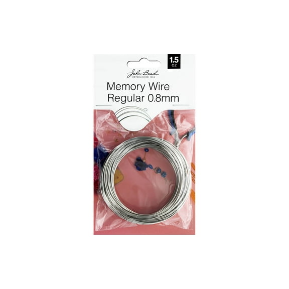 John Bead Must Have Findings Regular Memory Wire (6cm/2.36" diameter) 0.8mm thick 1.5oz