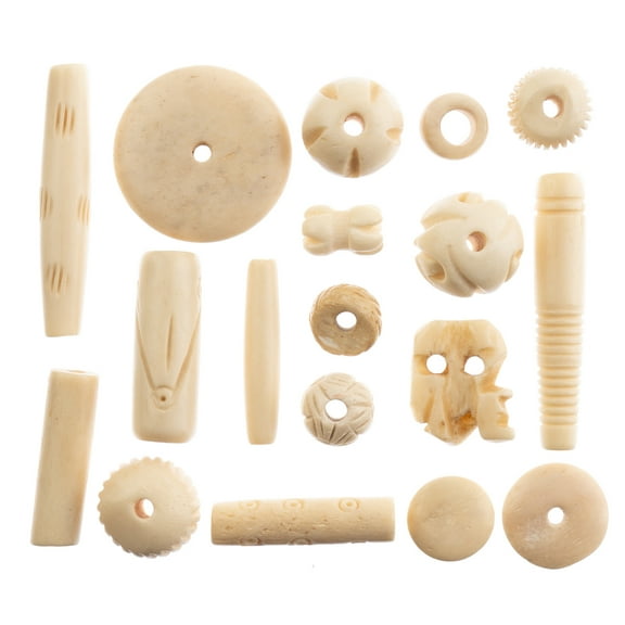 John Bead Natural Bone Beads Assorted Box Set, 250g