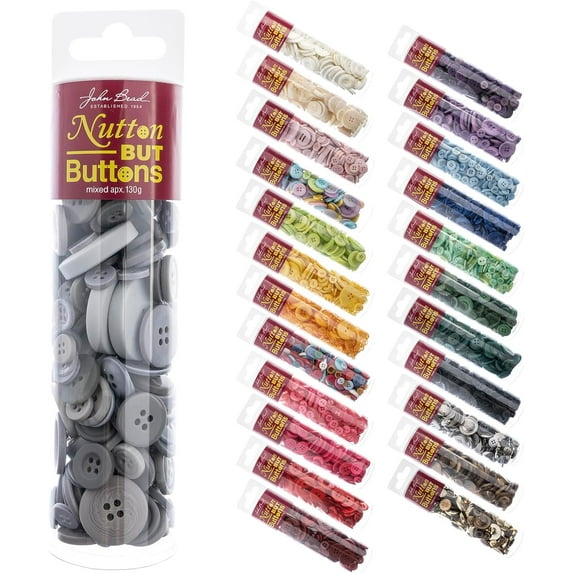 John Bead Nutton But Button Resin 130g Grey