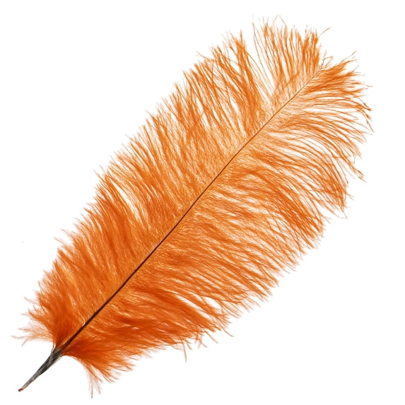 John Bead Ostrich Drab Feathers 11-13in, Orange