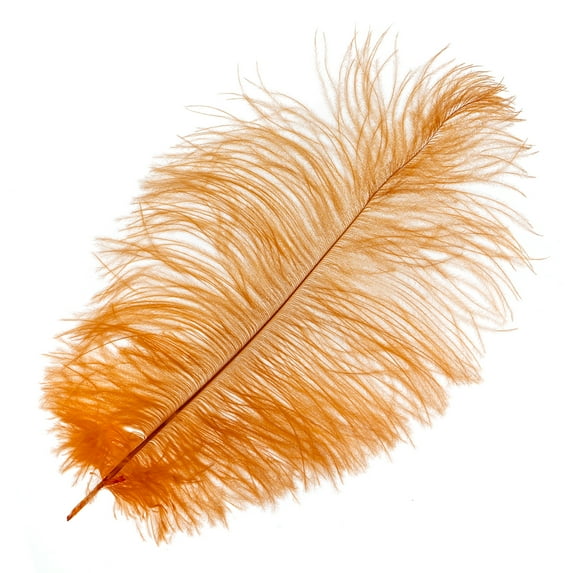 John Bead Ostrich Drab Feathers 11-13in, Pumpkin