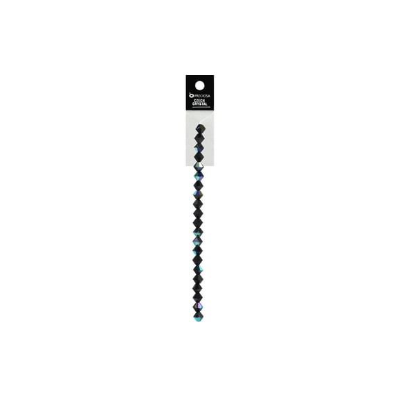 John Bead Preciosa 5" 6mm Rondelle Jet AB