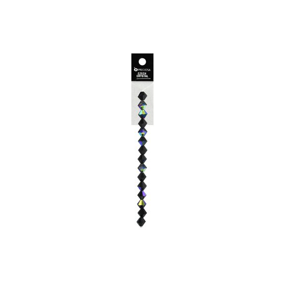 John Bead Preciosa 5" 8mm Rondelle Jet AB