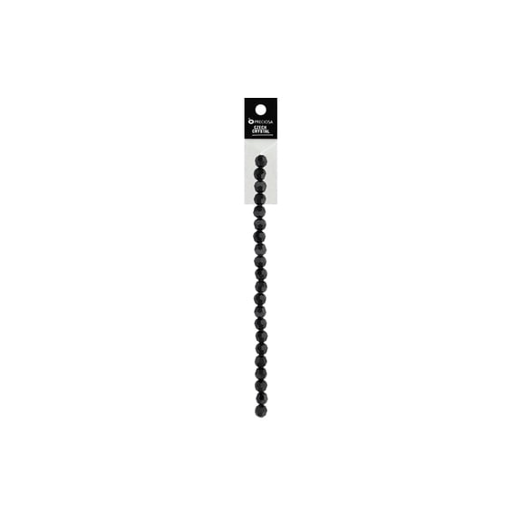 John Bead Preciosa 5" Strd Rnd 6mm Jet