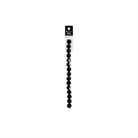 John Bead Preciosa 5" Strd Rnd 8mm Jet AB