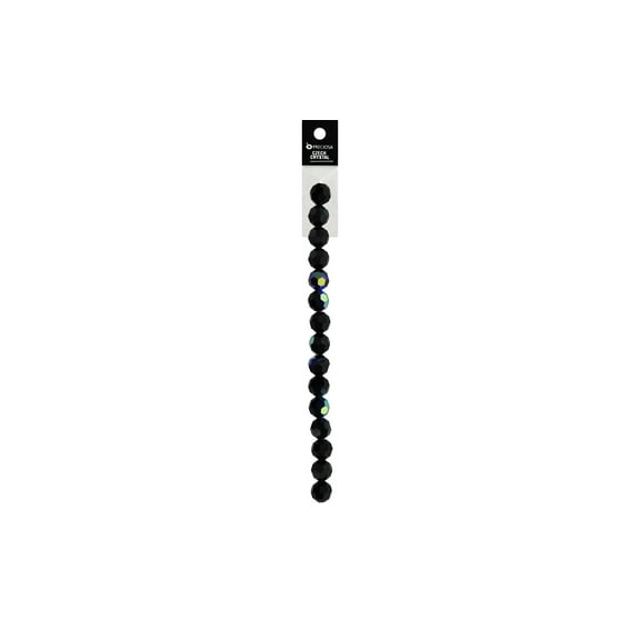 John Bead Preciosa 5" Strd Rnd 8mm Jet AB