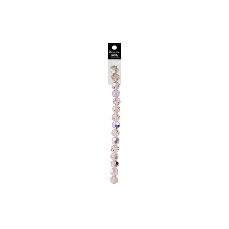 John Bead Preciosa 5" Strd Rnd 8mm Lt Rose AB