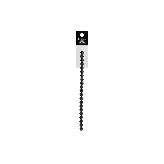 John Bead Preciosa Crystal Beads - Rondell, Jet, 6 mm