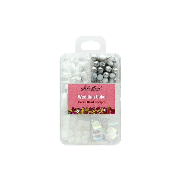 John Bead Czech Glass Bead Recipe Box - Wedding Cake
