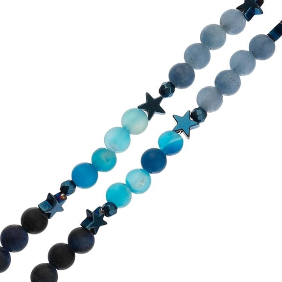 John Bead Solar System 6mm Neptune 5" Round Bead Strand for Jewelry Bracelet Necklace Making