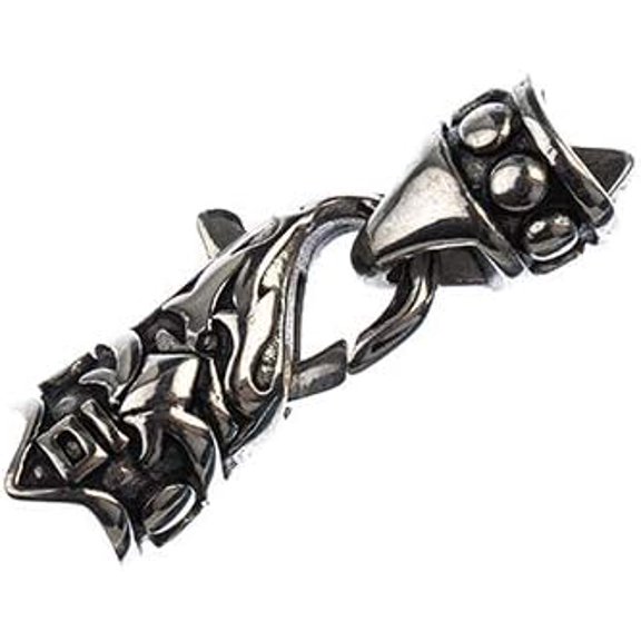 John Bead Stainless Steel Antique Silver 30x12mm (8mm Hole) Clasp Components for Jewelry Making Crafts DIY