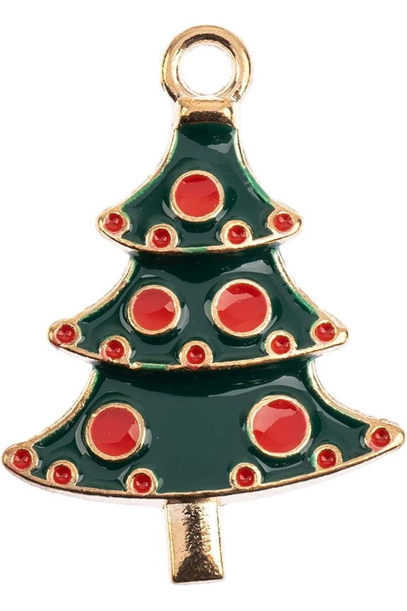Sweet & Petite 8-Count Christmas Tree Small Charms for Jewelry Bracelets Necklaces Making