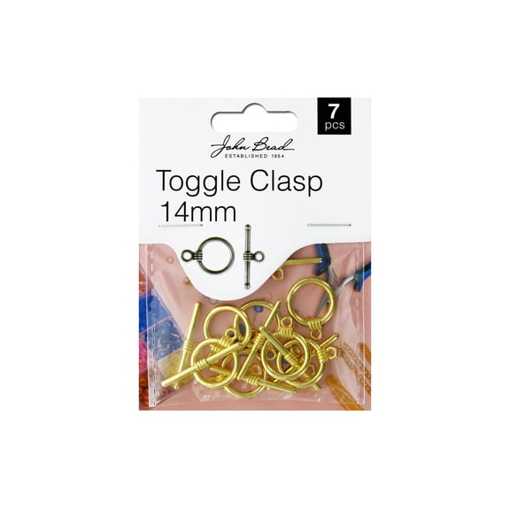 John Bead MHF Toggle Clasp 14mm Gold 7pc