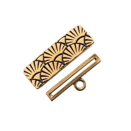 John Bead Wickes 8/0 Antique Gold Large Box Cap Stitch Ends for DIY Bracelet, Necklaces, Jewelry Making Findings