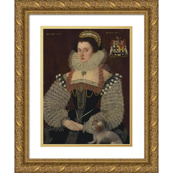John Bettes the Younger 19x24 Gold Ornate Framed and Double Matted Museum Art Print Titled - The Duchess of Chandos