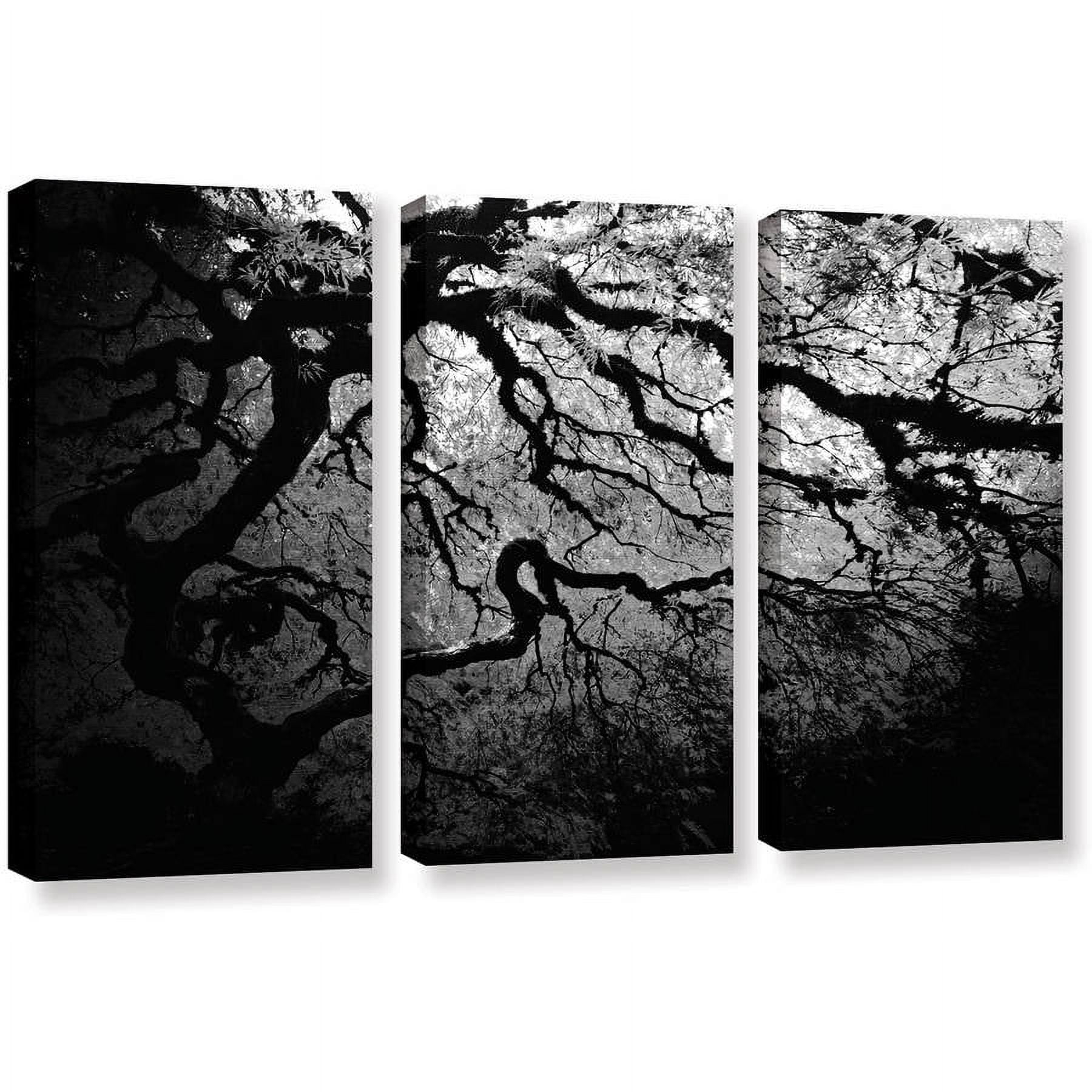 John Black "Silver Twilight: Japanese Tree" 3-Piece Gallery-Wrapped Canvas Art Set