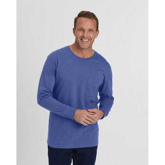 Blair Mens John Blair Everyday Jersey Knit Long-Sleeve Pocket Tee