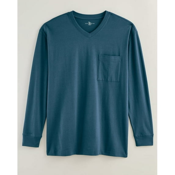 Blair Mens John Blair® Everyday Jersey Knit Long-Sleeve Pocket V-Neck Tee