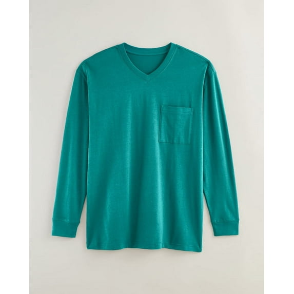 Blair Mens John Blair® Everyday Jersey Knit Long-Sleeve Pocket V-Neck Tee