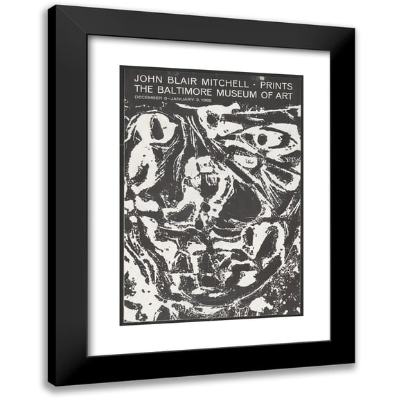 John Blair Mitchell 11x14 Black Modern Framed Museum Art Print Titled - Prints, the Baltimore Museum of Art, December 6 - January 3, (1965)