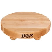 John Boos B12R-3 12 Round Maple Cutting Board With Legs"