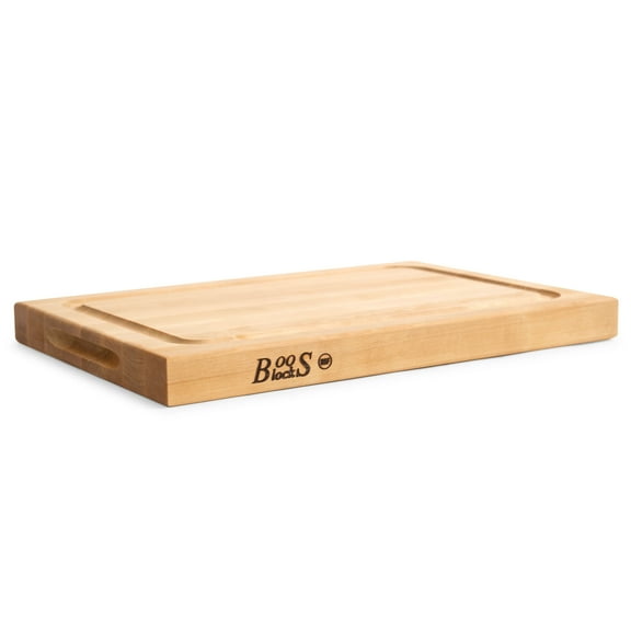 John Boos BBQ Collection Reversible Wood Cutting Board, Juice Groove, Maple