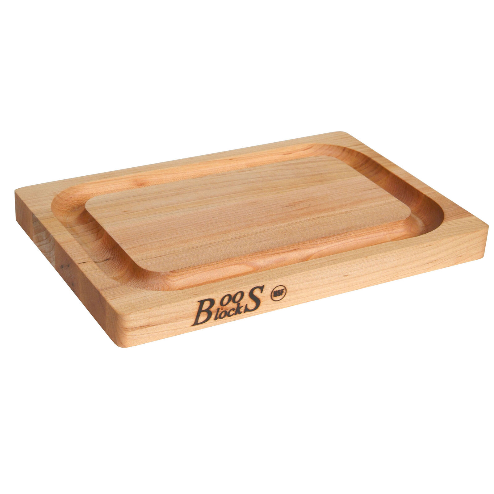 John Boos ChopNSlice Wood Cutting Board with Juice Groove, Maple
