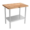 thumbnail image 1 of John Boos Maple Wood Top Work Table with Adjustable Lower Shelf, 36 x 24 x 1.5", 1 of 7