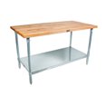 thumbnail image 1 of John Boos Maple Wood Top Work Table with Adjustable Lower Shelf, 48 x 30 x 1.5", 1 of 5